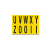 foglio con 10 lettere autoadesive da u a z nero/giallo 70x124mm