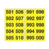 kit numeri adesivi da 501-999 nero/giallo 45 x 24mm