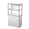 libreria media metal + arm. basso bianco/bianco/bianco/str.antracite essence