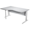 scrivania compact sinistro 160x60/80/100cm grigio fianchi grigio all. easy