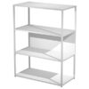 libreria media a giorno 90x44cm - h119cm bianco - gamba bianco essence