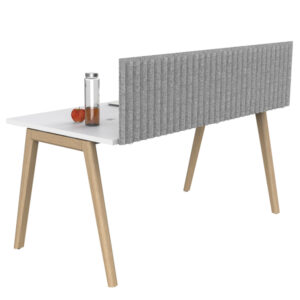 pannello acustico da scrivania l75xh40cm c/morsetti neri grigio chiaro stripes