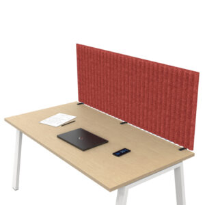 pannello acustico da scrivania l75xh40cm c/morsetti neri rosso stripes