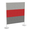 pannello acustico free standing 120xh140cm grigio ch./ross/grigio medio stripes