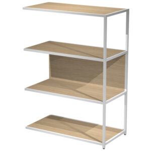 modulo aggiuntivo libreria modular 90x44h122cm con struttura bianco - rovere