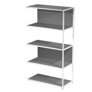 modulo aggiuntivo libreria modular 90x44h161cm con struttura bianco - antracite