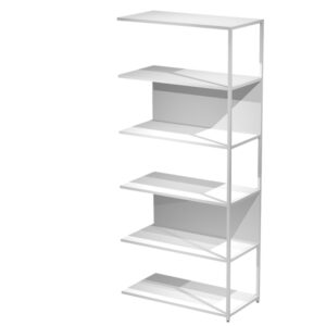 modulo aggiuntivo libreria modular 90x44h200cm con struttura bianco - bianco