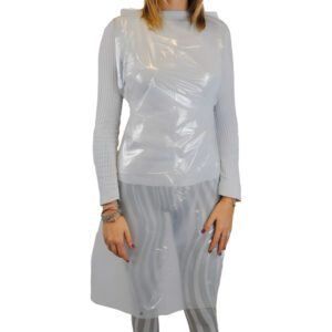 conf 100 grembiuli apron 30 in ldpe taglia unica bianco worker