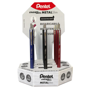 expo 12pz energel metal slim + 12pz refill pentel