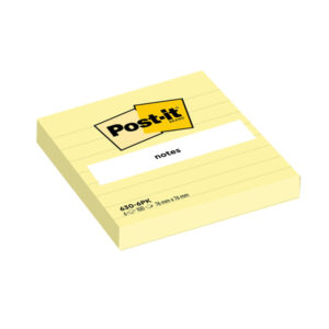 blocco 100fg post-it giallo canary 76x76mm giallo a righe 630-6pk