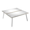 scrivania a 2 postazioni contrap. 120x166cm bianco/ bianco skinny metal