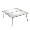 scrivania a 2 postazioni contrap. 140x166cm bianco/ bianco skinny metal