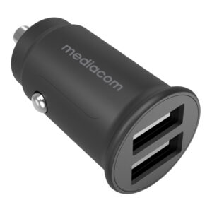 alimentatore car charger con 2 porte usb - mediacom