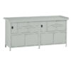 banco da lavoro con 4 cassetti e 2 vani 200x67x90cm grigio