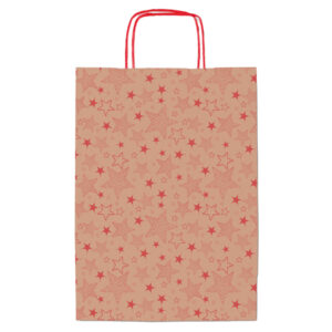 shopper natale stelline rosse 36x12x41cm sadoch