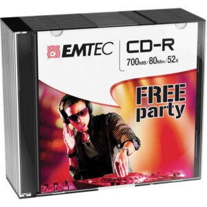 cd-r emtec 80min/700mb 52x slim case (kit 10pz)