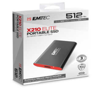 emtec x210 external 512g con cover protettiva in silicone