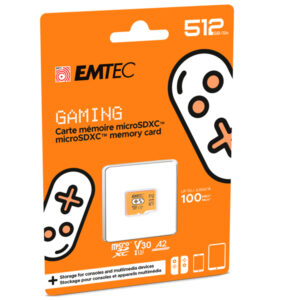 emtec msd 512gb uhs i u3 v30 a2 gaming arancione