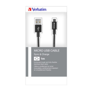 verbatim cavo micro b usb cable sync charge 100cm nero