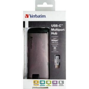 verbatim usb-c adapter usb 3.1 g1 / usb 3.0 x 3 / hdmi / sdhc / micro sdhc / r