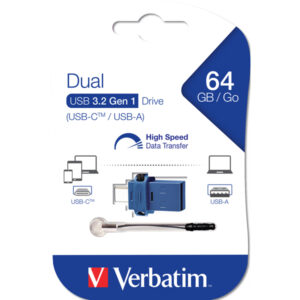 verbatim usb drive 3.0 store n go dual drive 3.0 / usb c 64gb