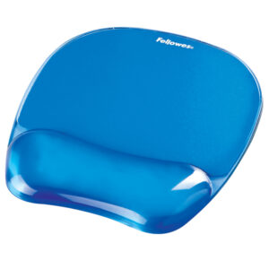 mousepad con poggiapolsi in gel trasparente blu