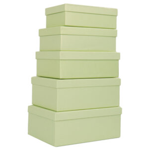 set 5 scatole regalo in cartone fantasia green