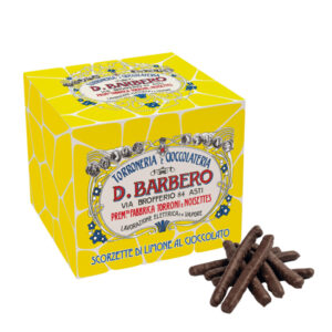 scorzette di limone ricoperte di cioccolato fondente 150gr barbero