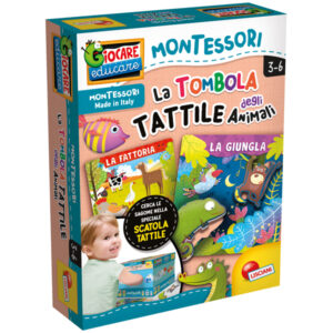 tombola tattile degli animali montessori plus lisciani