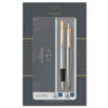 gift set duo jotter stainless steel gt sfera+ stilografica m parker