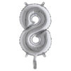 palloncino in mylar h.36cm numero '8' argento big party