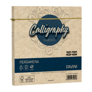 25 buste calligraphy pergamena 170x170mm 90gr nocciola 04 favini