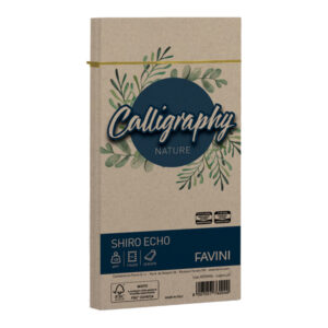 25 buste calligraphy shiro eco 120gr 110x220mm legno favini