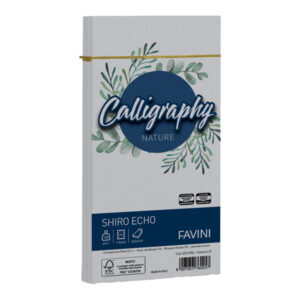 25 buste calligraphy shiro eco 120gr 110x220mm cenere favini