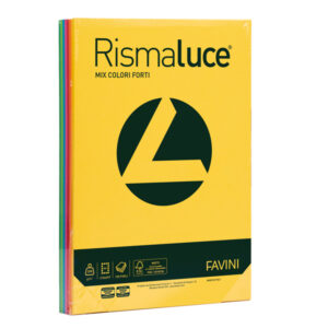 carta rismaluce 200gr a4 125fg mix 8 colori favini