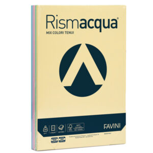 carta rismacqua 200gr a4 125fg mix 5 colori favini