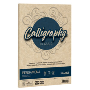 carta calligraphy pergamena 190gr a4 50fg nocciola 04 favini