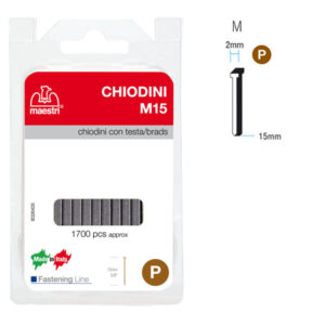 chiodini c/testa m15 in blister da 1700 c. ro-ma