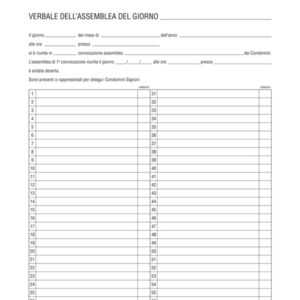 registro verbali assemblea condominio 96pag 31x24,5cm e2529