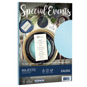 carta metallizzata special events a4 20fg 120gr azzurro favini