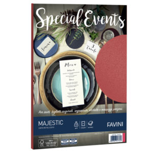 carta metallizzata special events a4 20fg 120gr rosso favini