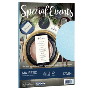 carta metallizzata special events a4 10fg 250gr azzurro favini