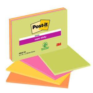 blocco 45foglietti post-it super sticky 203x152mm meeting note neon 6845-ssp