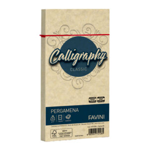 25 buste calligraphy pergamena 110x220mm 90gr crema favini