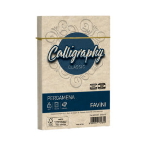 25 buste calligraphy pergamena 120x180mm 90gr sabbia favini