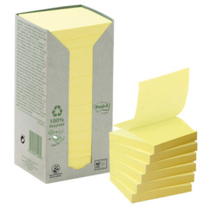 blocco 100foglietti post-it z-notes green 76x76mm r330-1t giallo ricicl.100