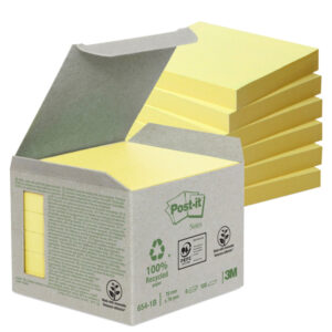 blocco 100foglietti post-it notes green 76x76mm 654-1b giallo