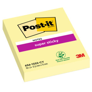 blocco 90foglietti post-it super sticky giallo canary 47.6x76mm 656-12ss-cy-eu