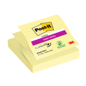 ricarica 90foglietti post-it super sticky 101x101mm righe r440-sscy giallo c