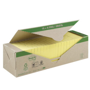 value pack 24 blocco 100fg post-it carta riciclata giallo 76x76mm 654-ryp24